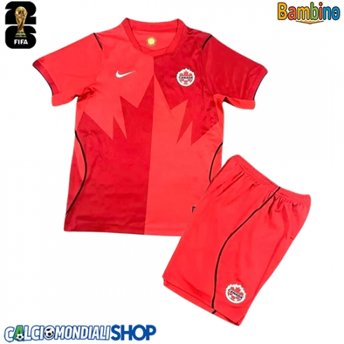 Maglie da calcio Canada Prima Maglia Bambino Mondiali 2026  Manica Corta (+ Pantaloni corti)